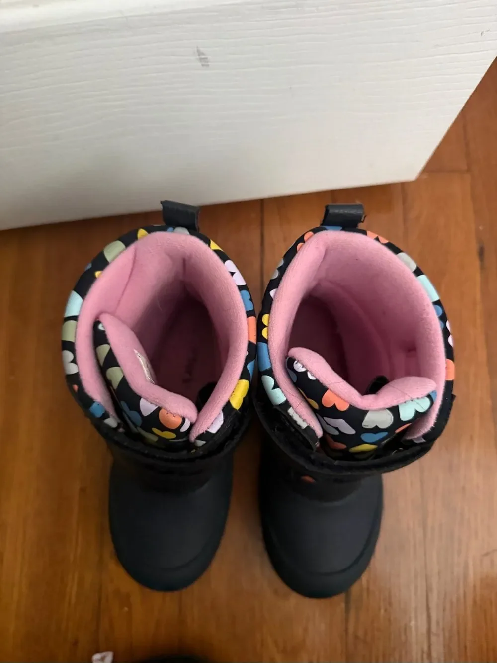 Carter's Black Kids Boots with Multicolor Heart Liner size 12 little girl